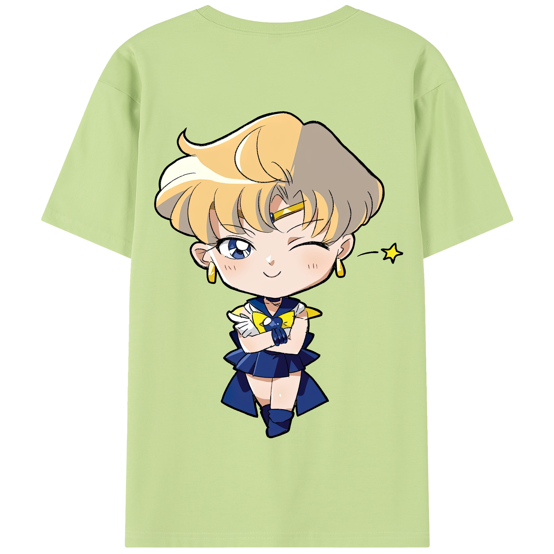 （画像用） 美少女戦士セーラームーン 天王はるか Sailor Moon Tenoh Haruka 綿100％半袖Tシャツ（背面プリント）